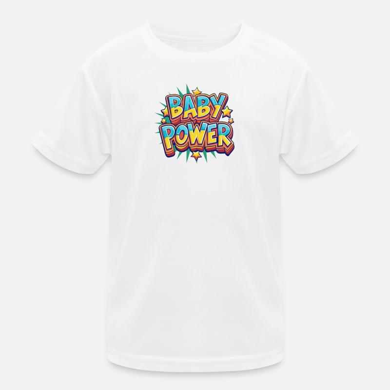 Conception de style bande dessinée Baby Power T-shirt sport Enfant