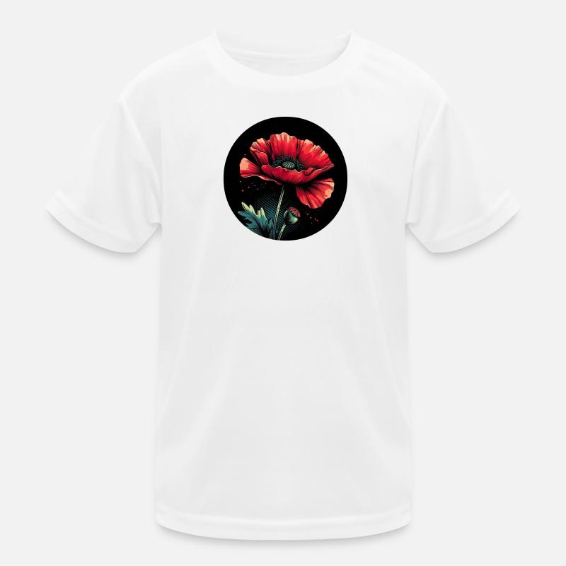 Mohnblume rot Kinder Funktions-T-Shirt