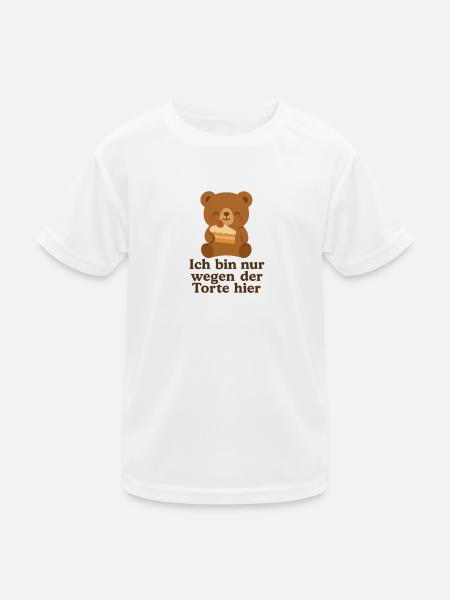 Fuer die Torte - Kinder Funktions-T-Shirt - Weiß - Vorne