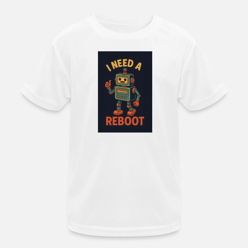 Redémarrer le robot IA rétro T-shirt sport Enfant