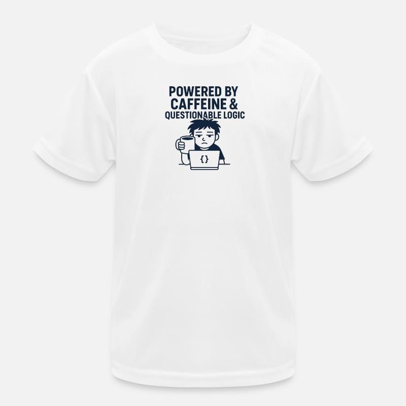 Coffee Machine and Technical Style - Kids Functional T-Shirt - white
