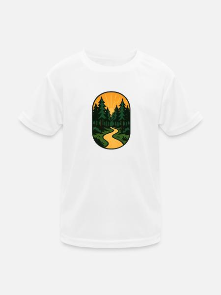 Forest Trail Escape - Kids Functional T-Shirt - white