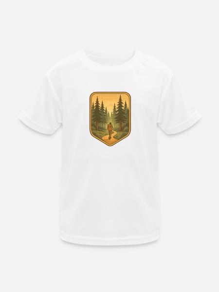 In den Wald - Kinder Funktions-T-Shirt - Weiß - Vorne