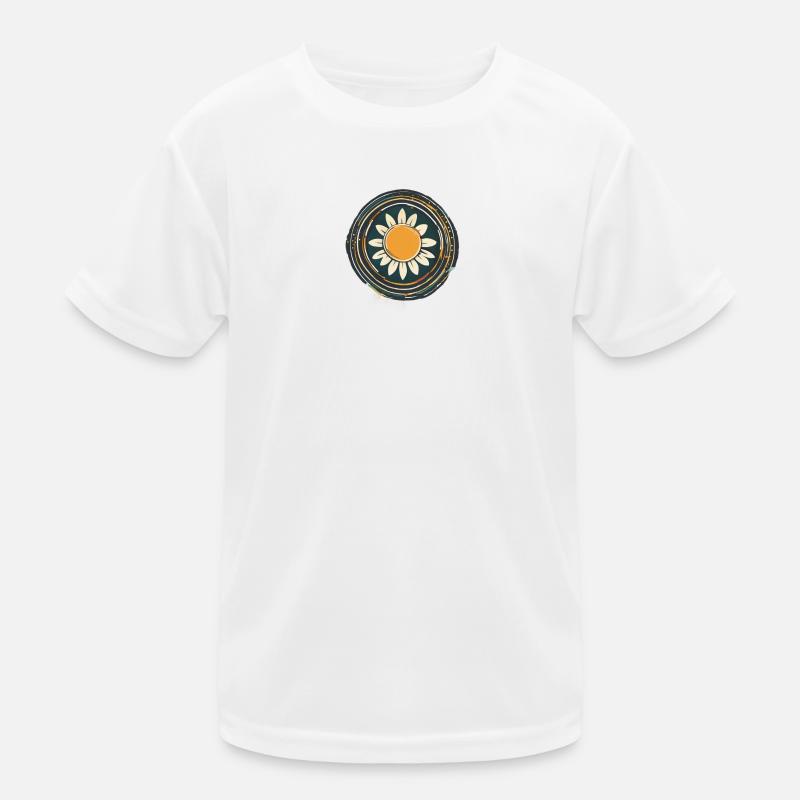 Minimalist Sunflower Mandala | Nature & Po Kids Functional T-Shirt