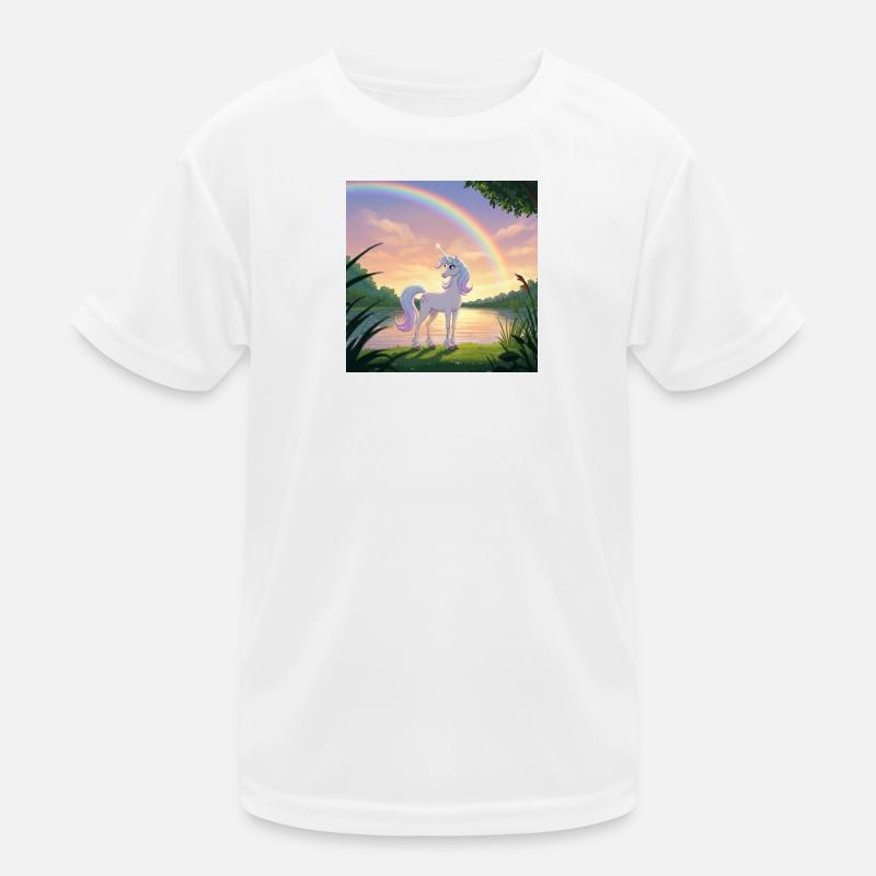 Unicorn under the rainbow Kids Functional T-Shirt