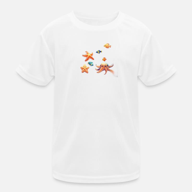 Monde sous-marin coloré avec des animaux T-shirt sport Enfant