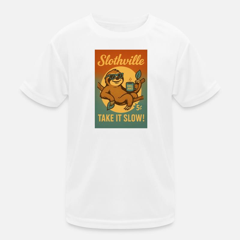 Faultier Slothville Kinder Funktions-T-Shirt