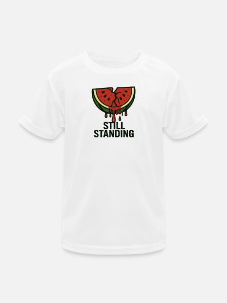 Wassermelone - Still Standing - Kinder Funktions-T-Shirt - Weiß