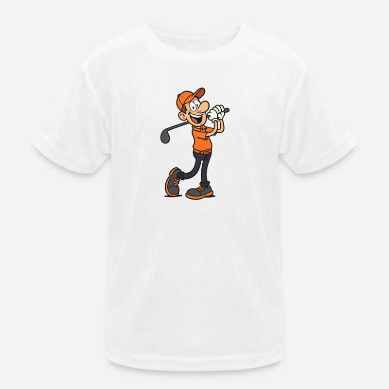Cartoon Golfer - Männlich Kinder Funktions-T-Shirt