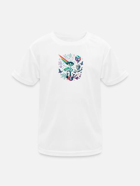 Gedankenblüte - Kinder Funktions-T-Shirt - Weiß