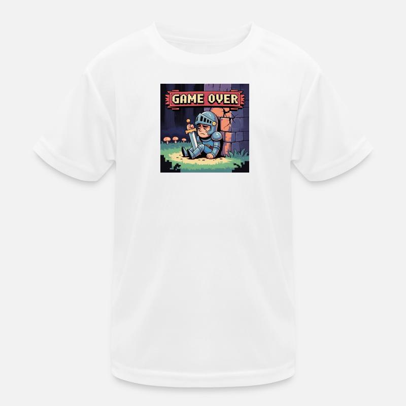 Eine Pixelfigur, die von der Kunst verbrannt wurde Kinder Funktions-T-Shirt