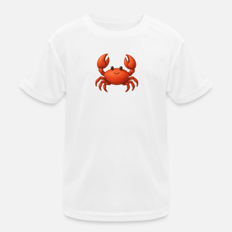 Rote Krabbe Cartoon - Kinder Funktions-T-Shirt - Weiß