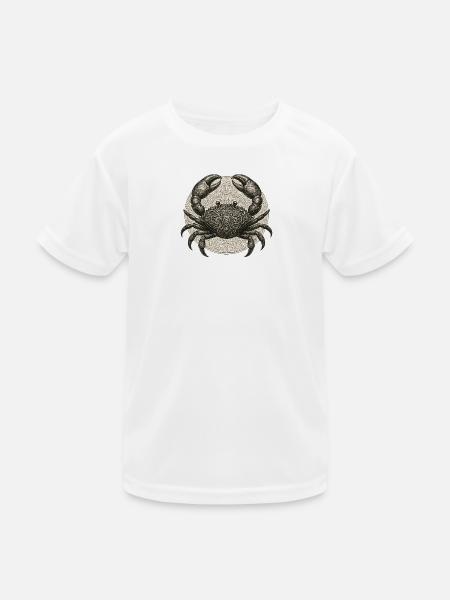 Filigrane Krabbenornament im Kreis - Kinder Funktions-T-Shirt - Weiß - Vorne