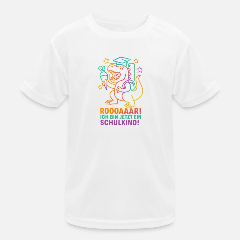 Dino Einschulung | Rooaaar! Ich bin ein Schulkind Kinder Funktions-T-Shirt