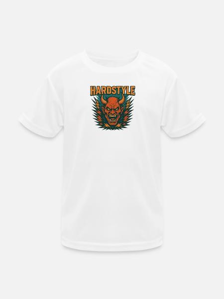 Hardstyle Dämonen Motiv - Kinder Funktions-T-Shirt - Weiß