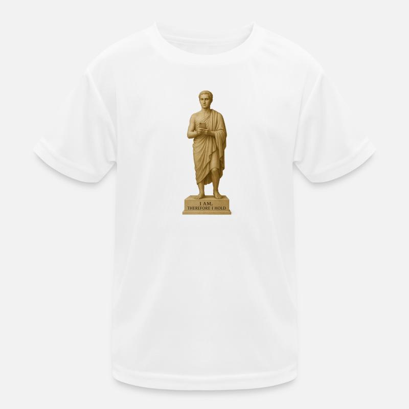 Antike Statue mit Smartphone Motiv Kinder Funktions-T-Shirt