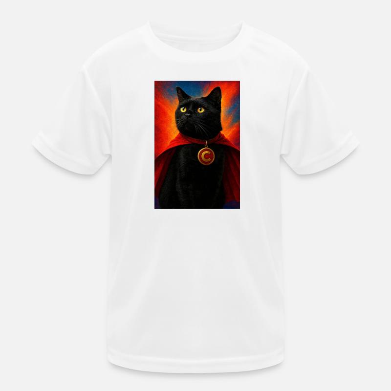 Chat super-héros avec médaillon en or T-shirt sport Enfant