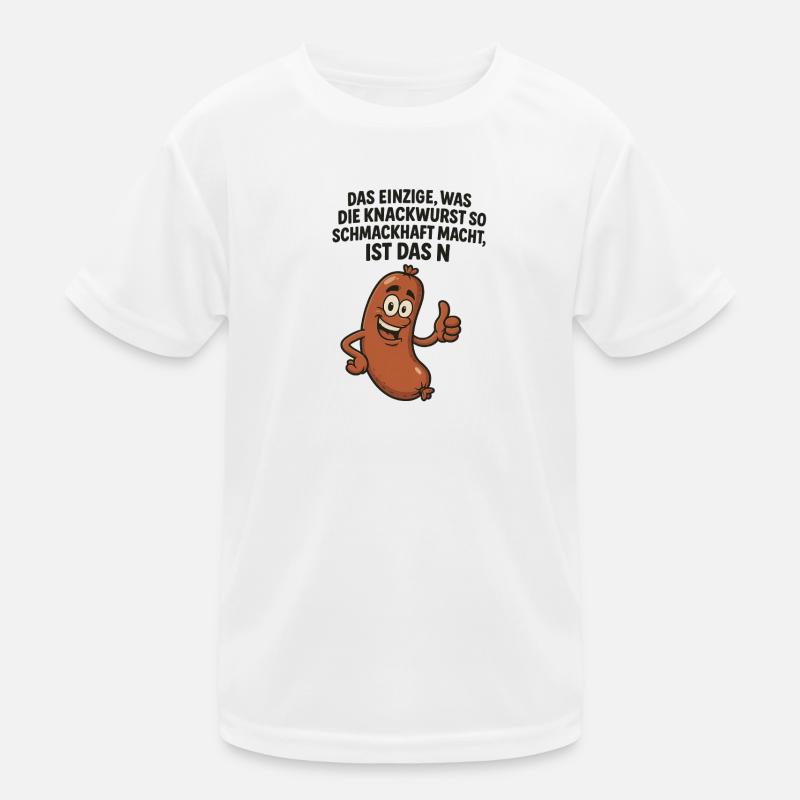 Knackwurst Lustiger Spruch - Kinder Funktions-T-Shirt - Weiß
