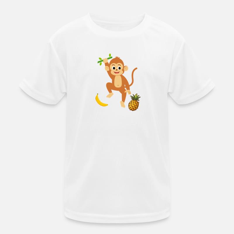 Player Monkey with Pineapple and Banana Kids Functional T-Shirt