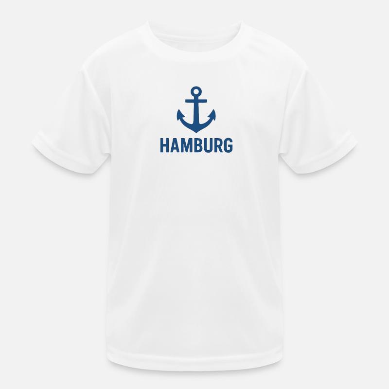 Hamburg mit Anker Kinder Funktions-T-Shirt