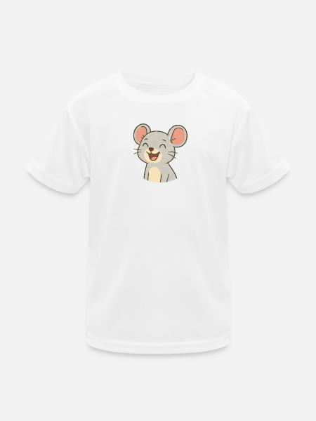 Lachende_Maus - Kinder Funktions-T-Shirt - Weiß