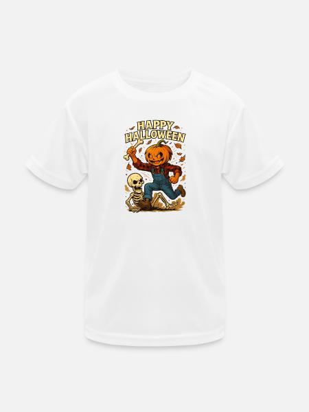 Halloween Pumpkin Kids Design - Kids Functional T-Shirt - white - Front