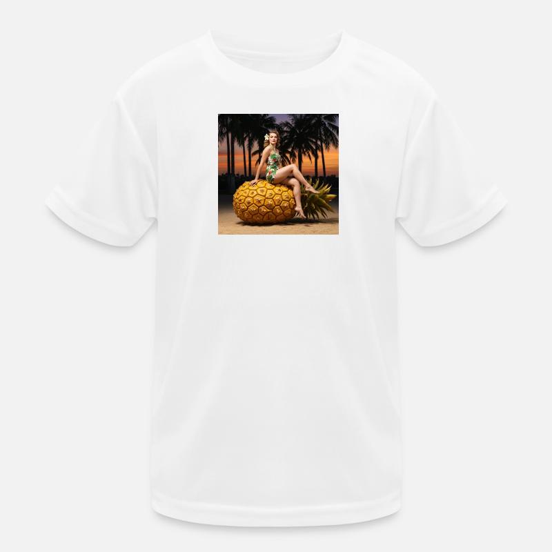 Tropical bikini design with pineapple motif Kids Functional T-Shirt