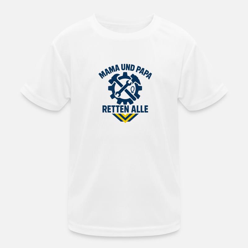 Mutter Vater Rettung Team Design - Kinder Funktions-T-Shirt - Weiß