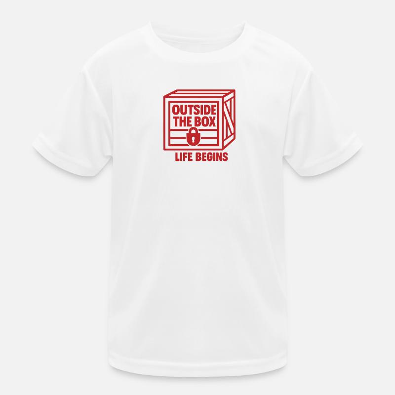 Über den Tellerrand hinaus - das Leben beginnt - Kinder Funktions-T-Shirt - Weiß