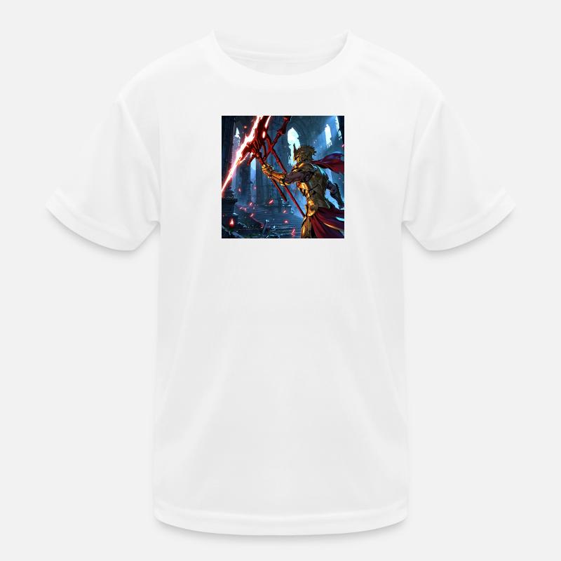 Mythical Warrior in Epic Combat Kids Functional T-Shirt