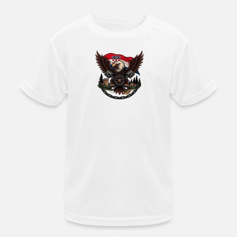 Croatian Imperial Crusader Eagle Kids Functional T-Shirt