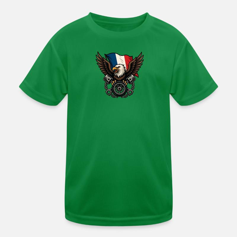 Aigle français avec drapeau  T-shirt sport Enfant
