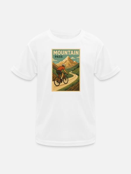 Bike Pass Mountain Pass - Kids Functional T-Shirt - white - Front