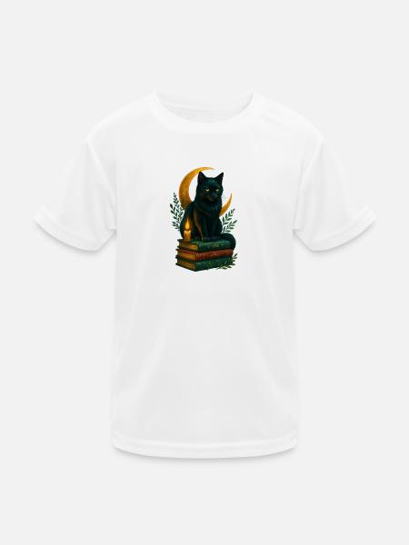 Enchanting_black_cat - Kids Functional T-Shirt - white