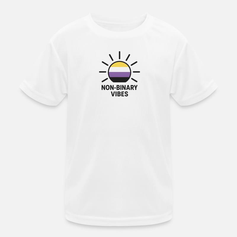 Non-Binary Vibes Sun Logo Kids Functional T-Shirt