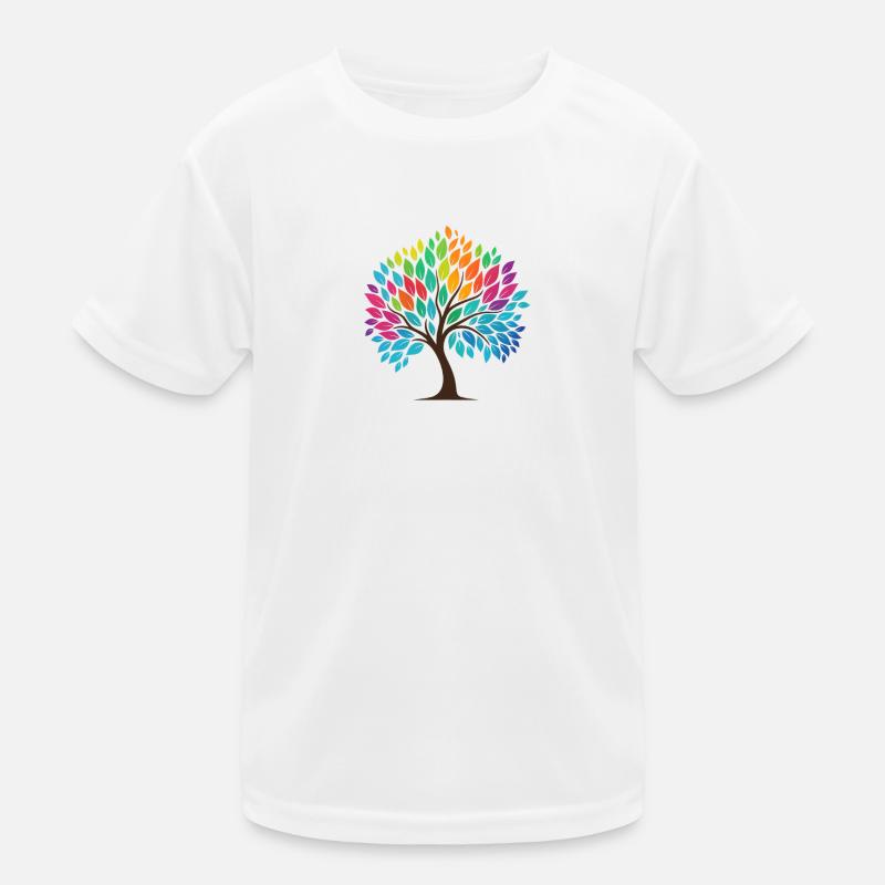Lebensbaum im Regenbogendesign Kinder Funktions-T-Shirt