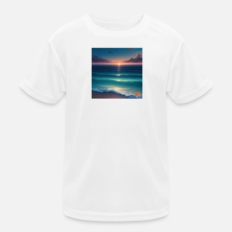 Atlantic Sunset over the Tranquil Sea Kids Functional T-Shirt