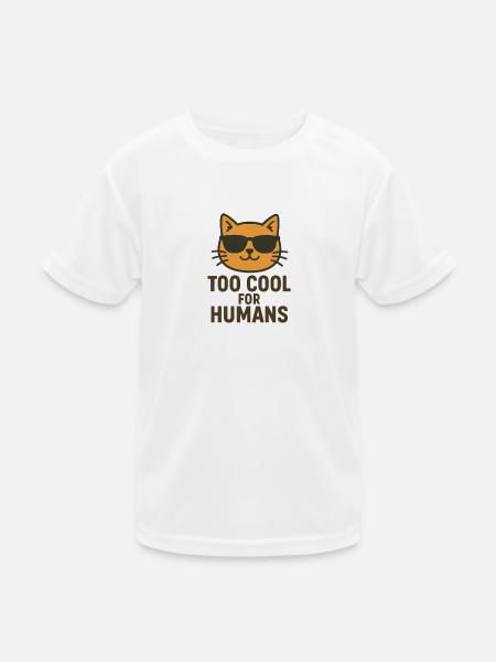 Katze mit Sonnenbrille – Für Hiphop-Liebe - Kinder Funktions-T-Shirt - Weiß - Vorne