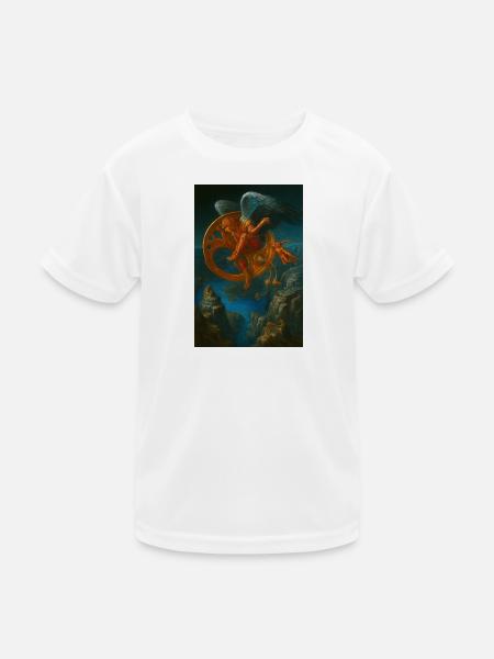 Fantasy Mechanical Flying Creature Design - Kids Functional T-Shirt - white - Front