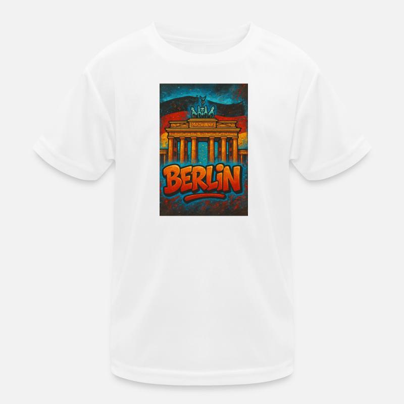 Grafiti Berlin T-shirt with Brandenburg Gate Kids Functional T-Shirt