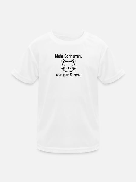 Schnurren - Kinder Funktions-T-Shirt - Weiß - Vorne