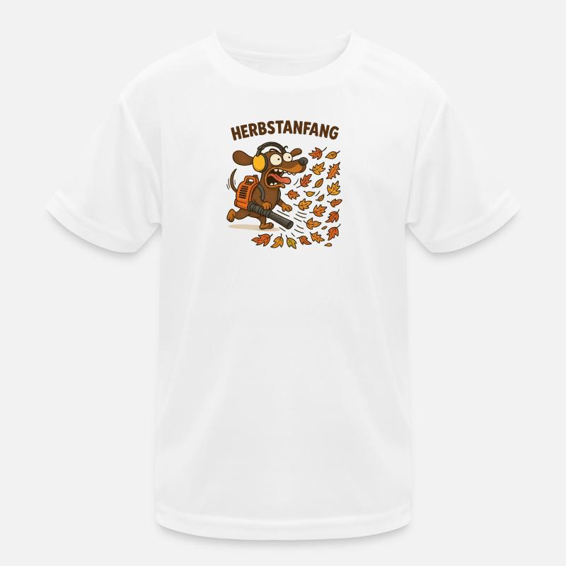 Herbstanfang Dackel Kinder Funktions-T-Shirt