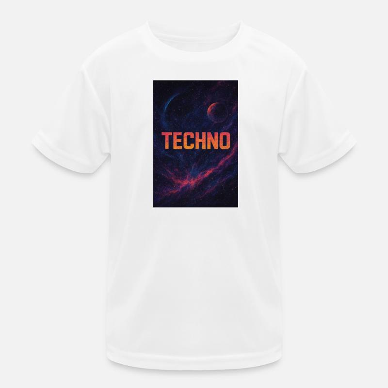 Futuristic Space Techno Design Kids Functional T-Shirt