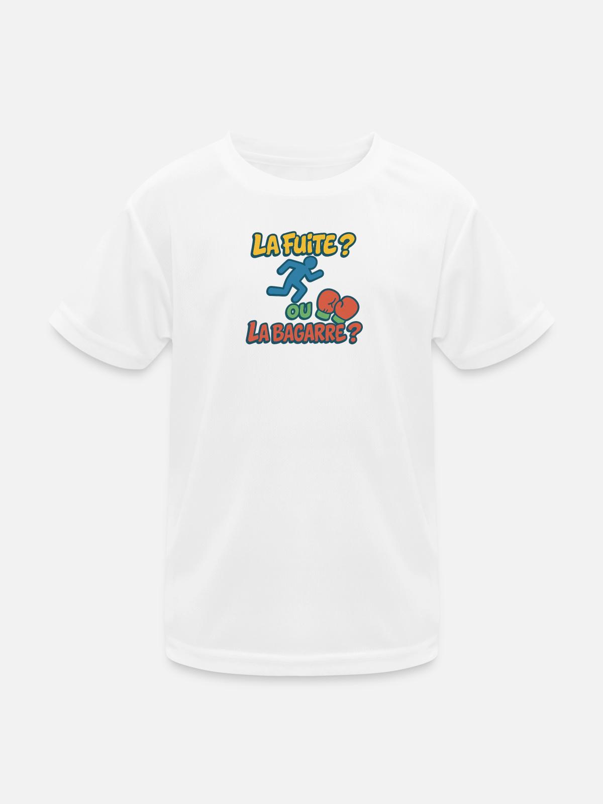Flucht oder Kampf - Kinder Funktions-T-Shirt - Weiß - Vorne