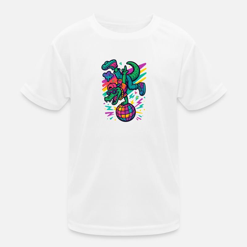 Breakdance Alligator - Kids Functional T-Shirt - white