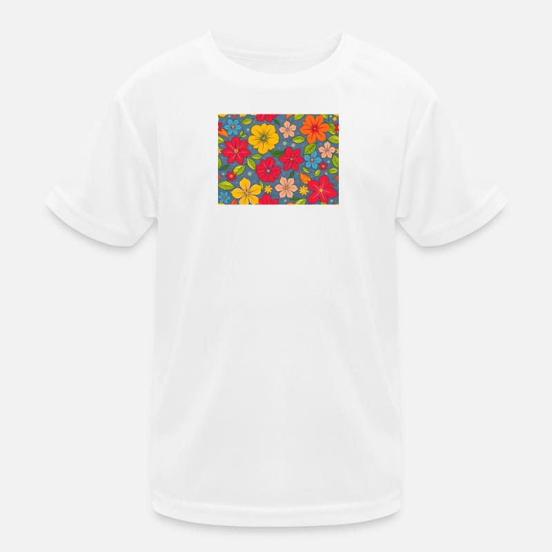Blumenmuster im Boho-Design Kinder Funktions-T-Shirt