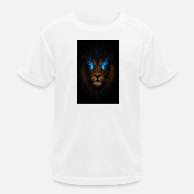 Leidenschaftlicher Löwenkopf mit blauer Energie Kinder Funktions-T-Shirt