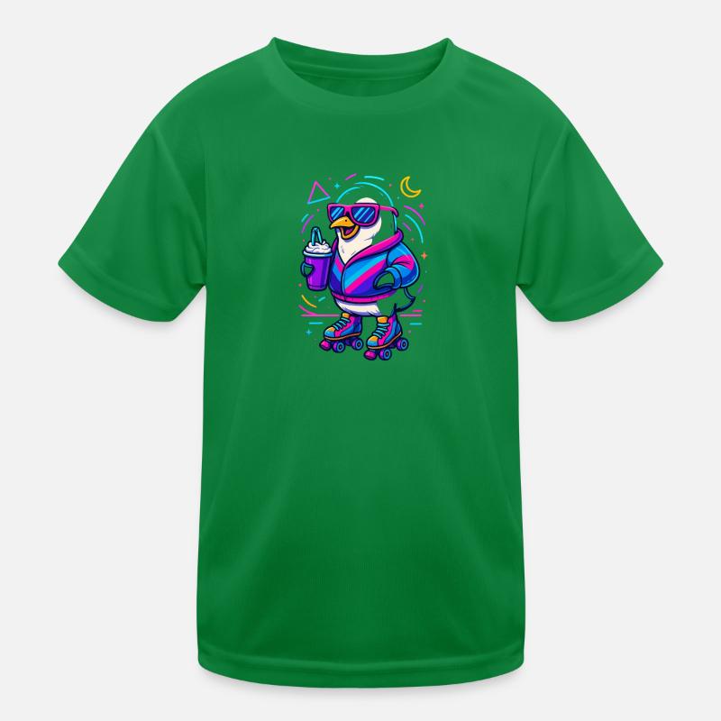 Roller Pinguin Kinder Funktions-T-Shirt