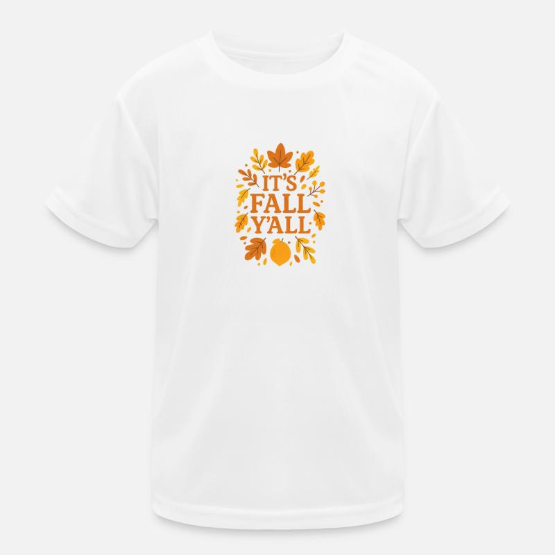 Autumnal Leaves Design with Pumpkin Kids Functional T-Shirt