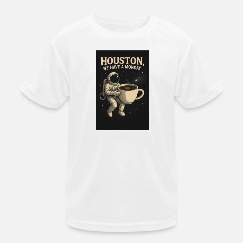 Houston Astronaut Coffee Adventure - Kids Functional T-Shirt - white
